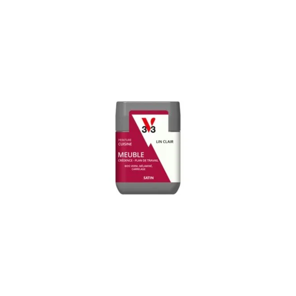 Testeur peinture de rénovation meuble cuisine V33 lin clair satin 75ml