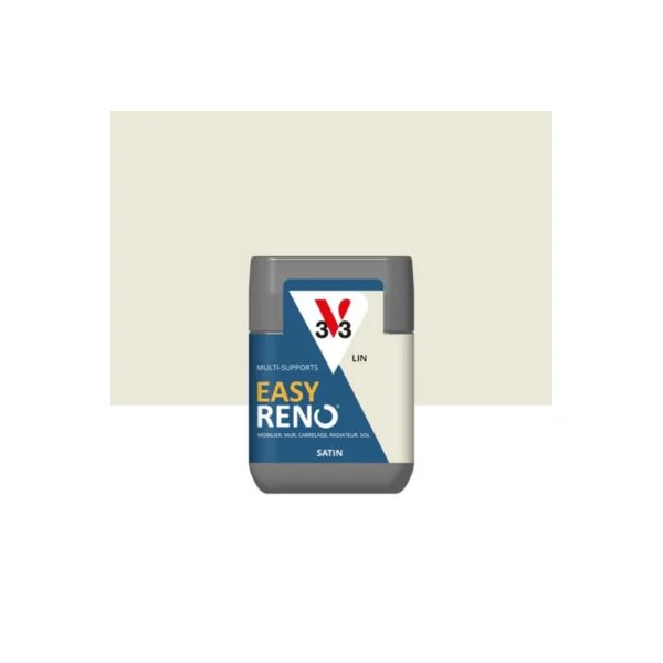 Testeur peinture de rénovation multi-supports V33 Easy Reno beige lin satin 75ml