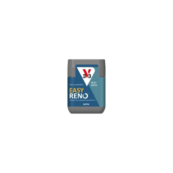 Testeur peinture de rénovation multi-supports V33 Easy Reno bleu batik satin 75ml