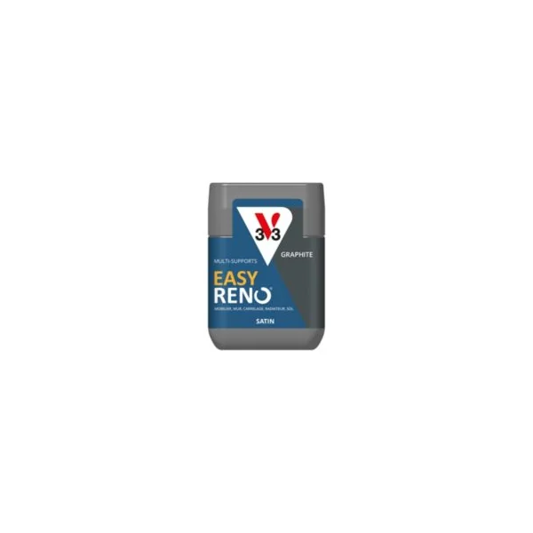 Testeur peinture de rénovation multi-supports V33 Easy Reno gris graphite satin 75ml