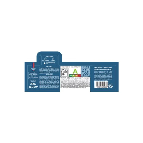 Testeur peinture de rénovation multi-supports V33 Easy Reno gris graphite satin 75ml