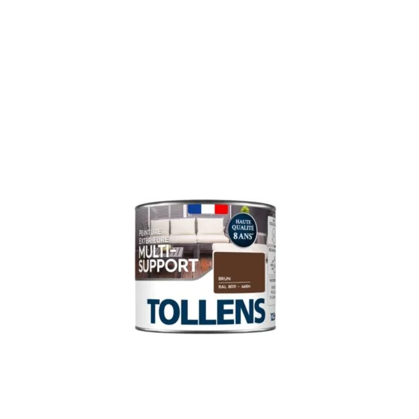 Testeur peinture extérieure multi-supports marron brun RAL 8011 satin Tollens 125 ml