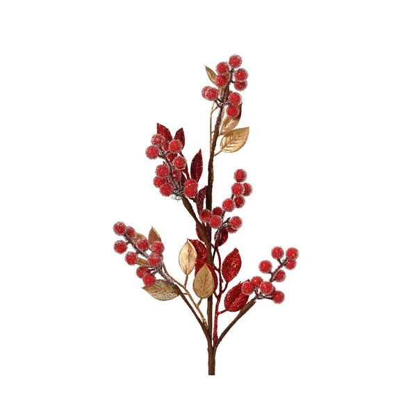 Tige artificielle avec baies rouges en mousse - Ø 20 x H 60 cm