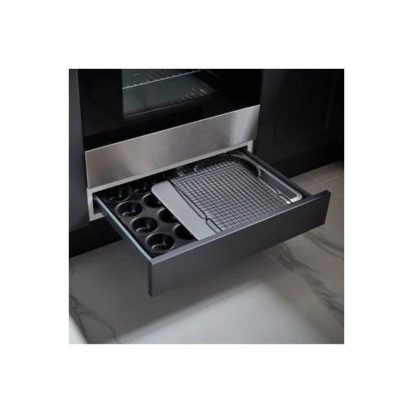 Tiroir bas de four de cuisine GoodHome Sancho Anthracite l. 60 cm