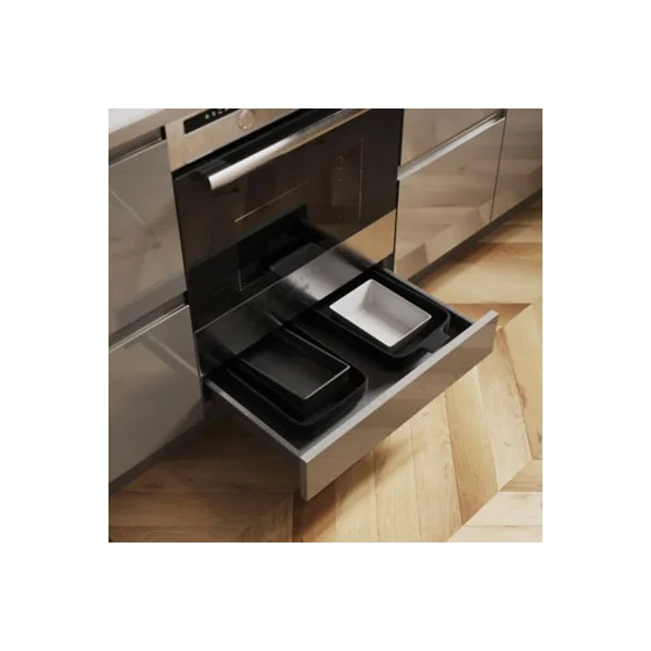 Tiroir bas de four de cuisine GoodHome Sancho Anthracite l. 60 cm