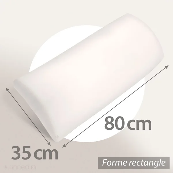 Traversin plat 80x35 cm ASCONA mousse à mémoire de forme visco