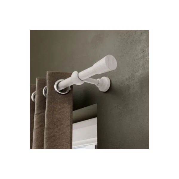 Tringle à rideau Chalki bois de frêne blanc Ø28 x L.250cm GoodHome