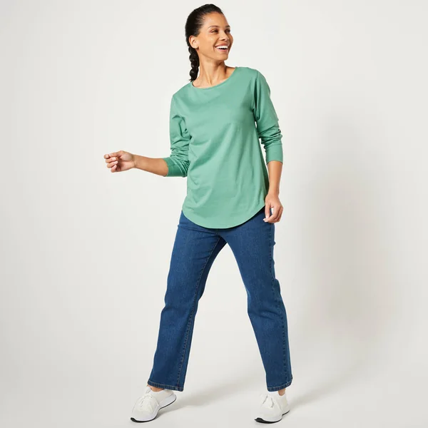 T-shirt manches longues, vert jade
