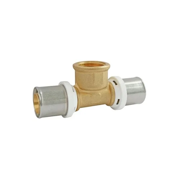 Té femelle à sertir pour tube Multicouche Ø16 - femelle au centre 15/21 (1/2")