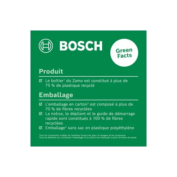 Télémètre laser Bosch Zamo portée jusqu'à 25 m précision ± 2 mm