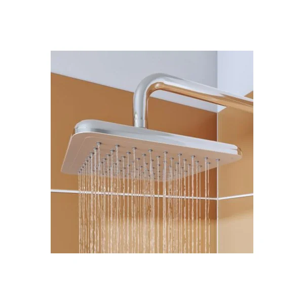 Tête de douche carrée 20 x 20 cm, chrome, Milia GoodHome