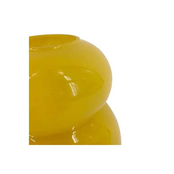 Vase en verre opaque forme organique jaune Ø15 x H.18,5 cm Ornami