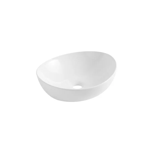 Vasque à poser ovale céramique blanc l.42 x H.14 cm Homesight Bloom