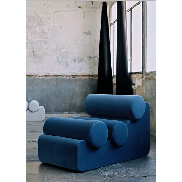 Velvet Plywood Lounge Chair