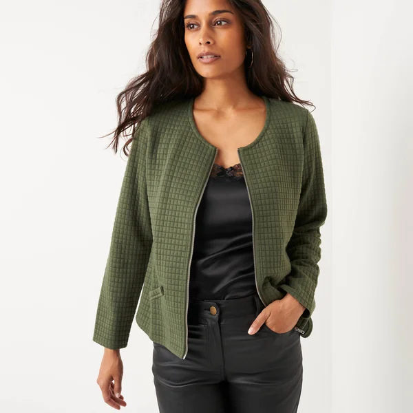 Veste matelassée zippée, kaki