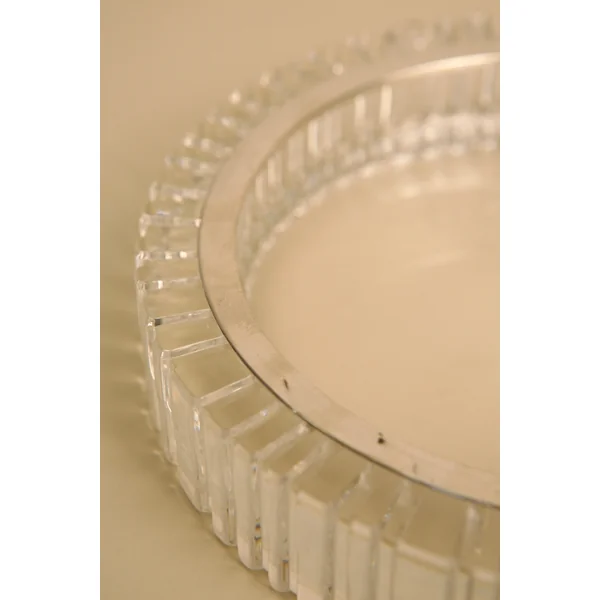 Vide-poches circulaire en cristal et argent par Arnolfo di Cambio 60's
