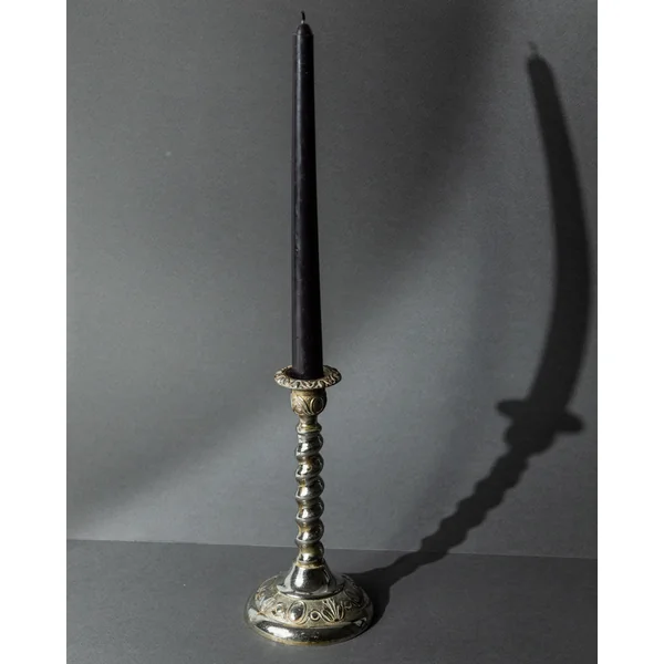 Vintage 1940s Silver Plated Candleholder, Twisted Victorian Design England, Antique Decor