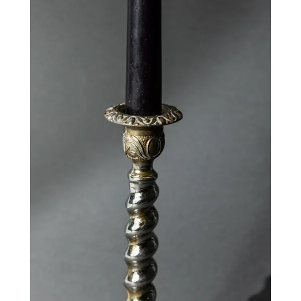 Vintage 1940s Silver Plated Candleholder, Twisted Victorian Design England, Antique Decor