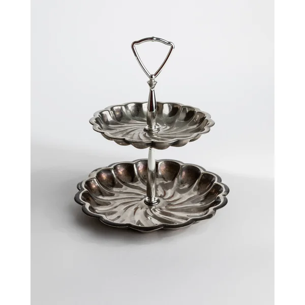 Vintage 1950s Silver Plated Étagère, 3 Level Design Italy, Elegant Classic Style