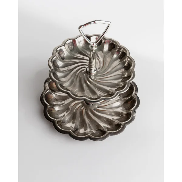 Vintage 1950s Silver Plated Étagère, 3 Level Design Italy, Elegant Classic Style