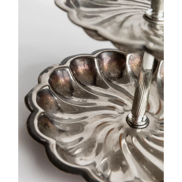 Vintage 1950s Silver Plated Étagère, 3 Level Design Italy, Elegant Classic Style
