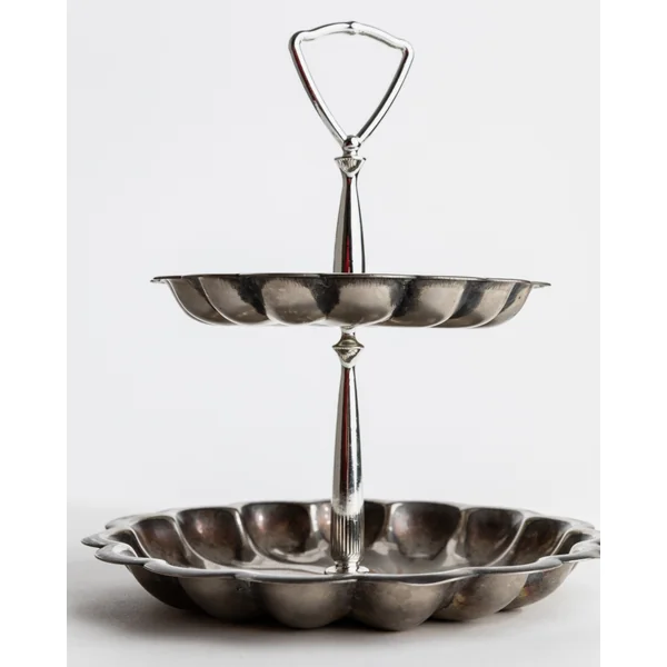 Vintage 1950s Silver Plated Étagère, 3 Level Design Italy, Elegant Classic Style