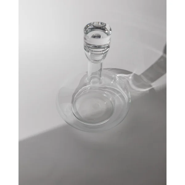 Vintage 1980s Glass Decanter, Italian Glass Ware with Glass Stopper, Classic Design
