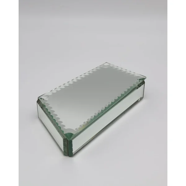 Vintage Art Deco Style Mirrored Glass Jewelry Box 1950s