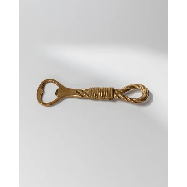 Vintage Bottle Opener Brass - Rope and Loop Shape - Timeless Design Italy 1960s