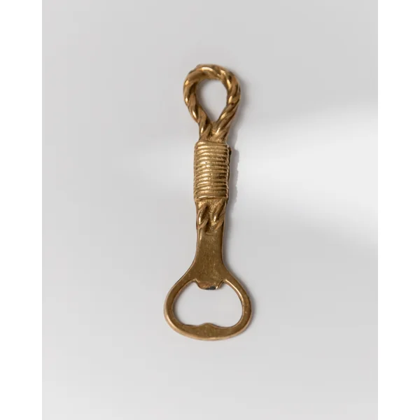 Vintage Bottle Opener Brass - Rope and Loop Shape - Timeless Design Italy 1960s