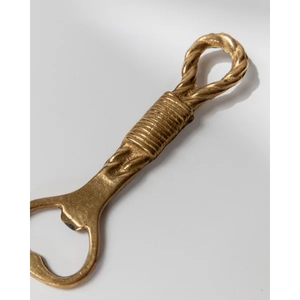 Vintage Bottle Opener Brass - Rope and Loop Shape - Timeless Design Italy 1960s