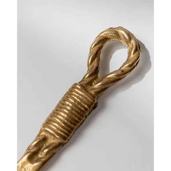 Vintage Bottle Opener Brass - Rope and Loop Shape - Timeless Design Italy 1960s
