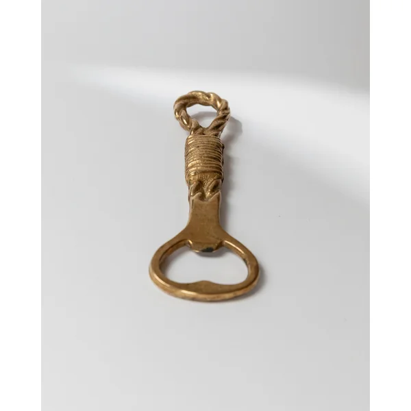 Vintage Bottle Opener Brass - Rope and Loop Shape - Timeless Design Italy 1960s