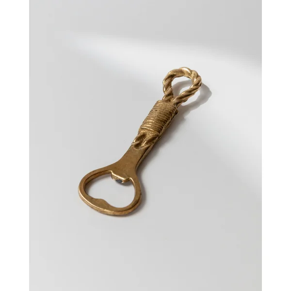 Vintage Bottle Opener Brass - Rope and Loop Shape - Timeless Design Italy 1960s