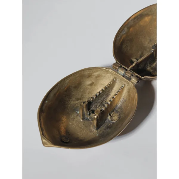 Vintage Brass Nutcracker Walnut, 1960s