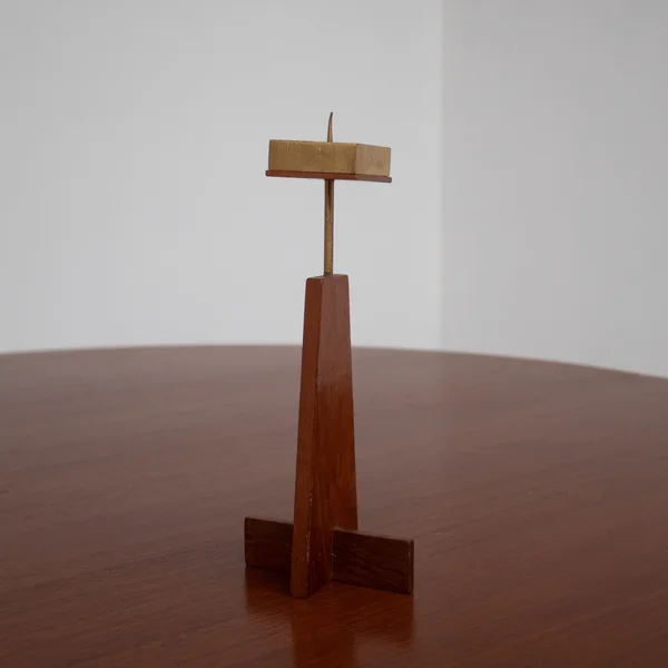 Vintage Candle Holders in Wood / Teak