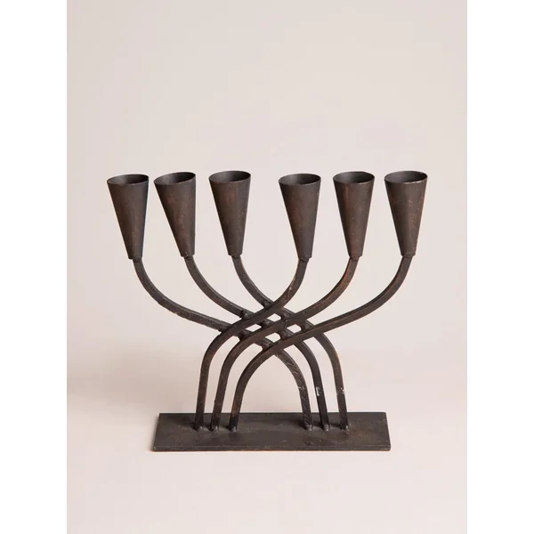 Vintage Cast Iron Candelabra – Mid Century Brutalist