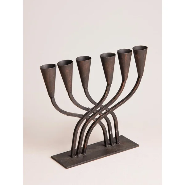 Vintage Cast Iron Candelabra – Mid Century Brutalist
