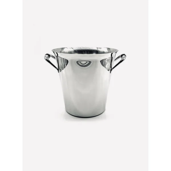 Vintage champagne cooler in stainless steel