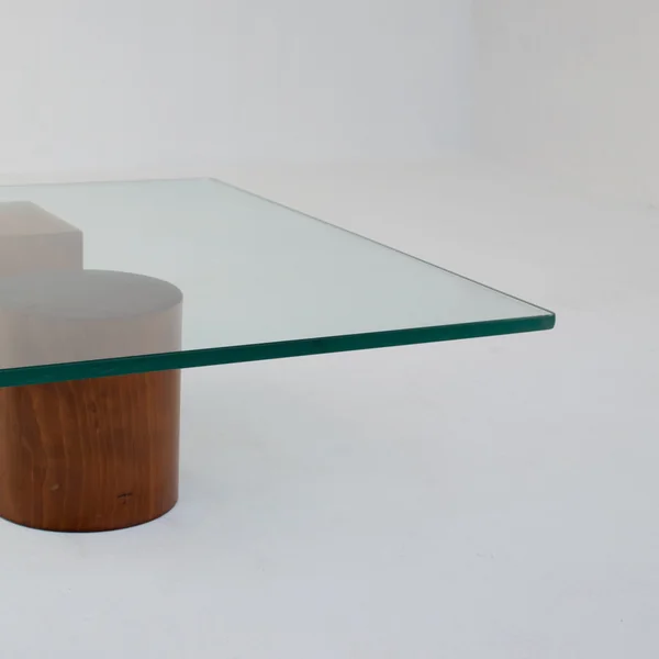 Vintage Coffee Table in Wood and Glass