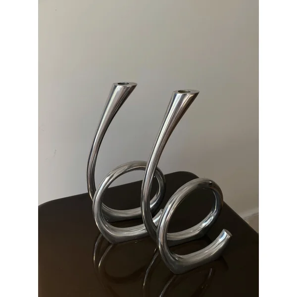 Vintage Curly RVS Candle Holders