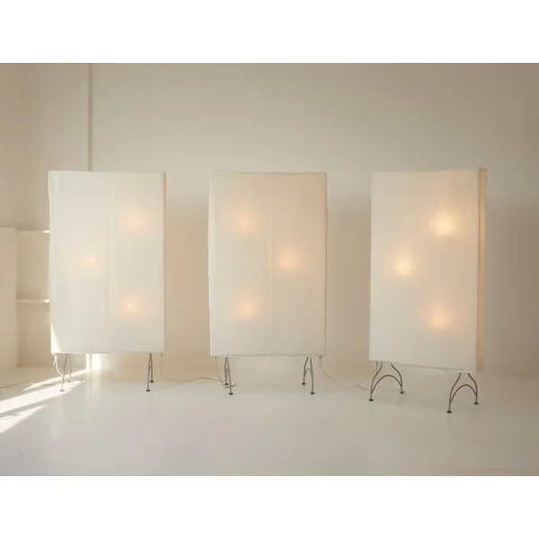 Vintage Dimmable Light Screen / Floor Lamp / Room Divider in Removable Fabric C. 2000