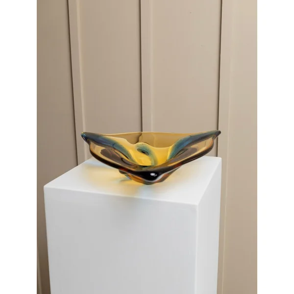 Vintage Glass Bowl by Karel Zemek