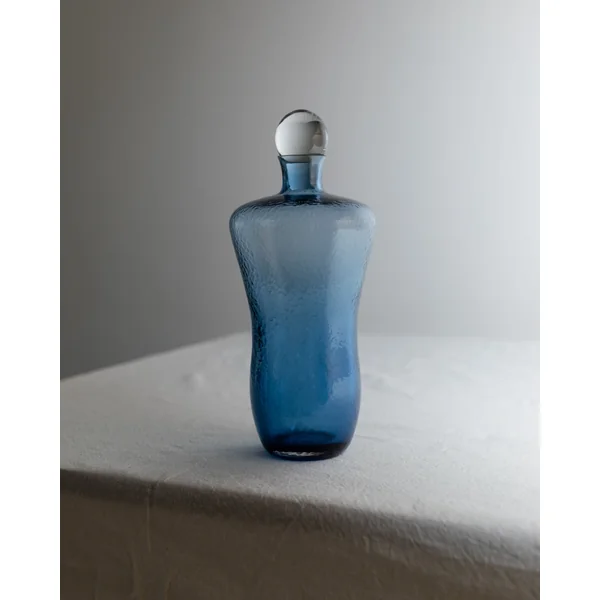 Vintage Glass Decanter in Blue