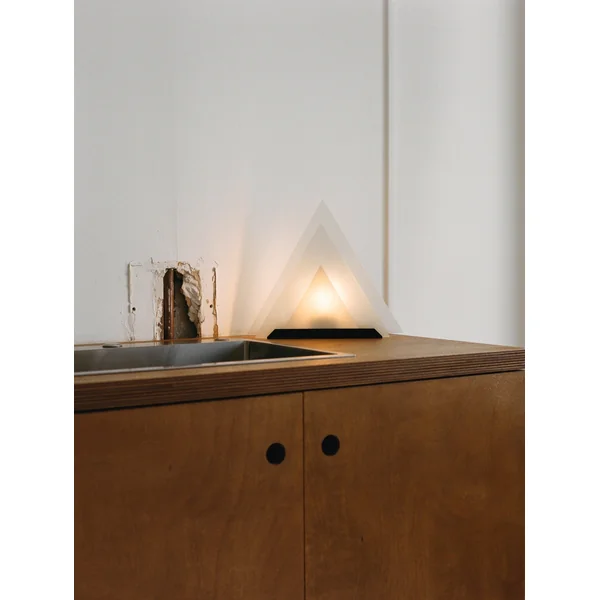 Vintage Glass Pyramid Postmodern Table Lamp C.1980