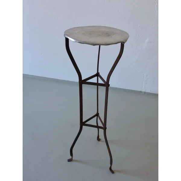 Vintage Iron Pedestal Side Table