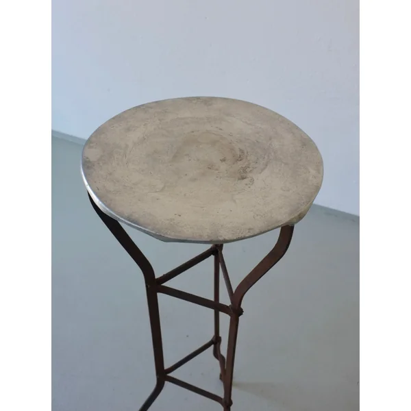 Vintage Iron Pedestal Side Table