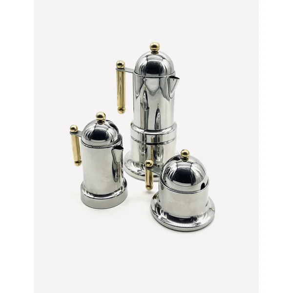 Vintage Italian coffee set in stainless steel