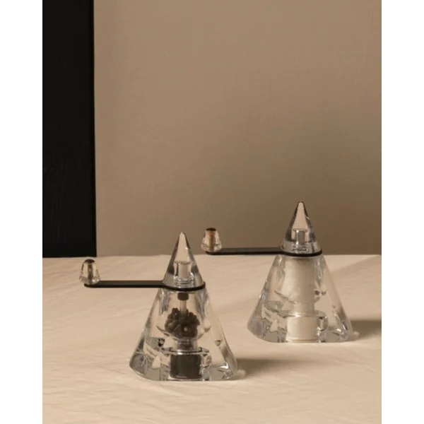 Vintage Modernist Pepper & Salt in Acrylic Glass