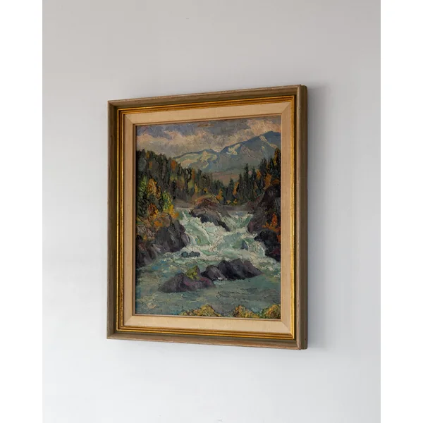 Vintage Nordic Landscape Painting, 1930s-40s